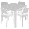 COSE DA CASA Tavolo e 4 sedie con braccioli in resina bianca effetto legno da giardino bar pu