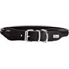 Hunter Collare rotondo per cani in morbida pelle di alce, Nero (schwarz), 45