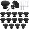 AvoDovA 16PCS Pomelli per Mobili Vintage, Pomelli per Porta, 30mm Manopole per Mobili da Cucina Guardaroba, Pomolo per Mobile, Maniglia per Armadietto, Pomello per Cassetti, Armadio Cassetto (Nero)
