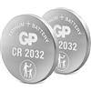 GP CR2032 C2 - Batteria al litio a bottone (3 Volt), confezione da 2 pezzi (blister da 2 pezzi)