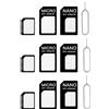 Aeuezxx 4 in 1 Adattatore per Scheda SIM, 3 Set Adattatore Sim Card, Kit Adattatore per Scheda SIM Appositamente Progettato, per Smartphone e Tablet Disponibile