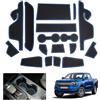 GAFAT Compatibile con Ford Ranger T9 2025 2026-2023 (Freno Elettronico) Tappetini Antiscivolo, Ranger T9 Raptor Wildtrak Tappetino Gomma, Console Centrale, Cuciture Porte, Accessori Ranger 2025 (Blu)