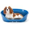 FERPLAST - Cuccia per cani e gatti - Cuccia per cani media - 100% plastica riciclata - Lettino per cani lavabile - traspirante e antiscivolo - Siesta Deluxe, 62 x 41 x h 23,5 CM, BLU