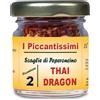 I Piccantissimi - THAI DRAGON peperoncino piccante in vasetto da (13 gr) - Scaglie di Peperoncino a lunga conservazione - peperoncino THAI DRAGON coltivato con rispetto in Italia (50.000 SHU)