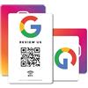 MESSAGENES Carta Riutilizzabile per le Recensioni di Google e Follower - Pack 2 - Carta Recensione con QR & NFC Toccabile + per Follower - Recensiscici su Google - iPhone&Android - Configura a Casa | MESSAGENES