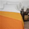 CORREDOCASA - Trapuntino Primaverile/ Estivo Copriletto Quilt Double Face in Morbida Microfibra Misure 180x260 Cm Singolo 1 Piazza (Arancio/Giallo)