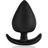 BONDAGERIE Plug Anale Spades Picche, in Silicone Medico morbido liscio, colore Nero, Taglia S
