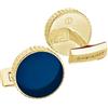 DAVIDOFF PARIS Gemelli per camicia Blu - placcati in oro e blu rotondi per uomo con design guilloché - eleganti accessori da uomo - accessori da matrimonio.