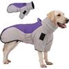 meioro Giacca per Cani per il Tempo Freddo, Impermeabile Giubbotti Riflettente cani Cappotto Caldo, Gilet Invernale per Cani di Taglia Media e Grande Abiti Vestiti (XXL, Grigio+Viola)