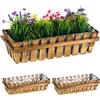 Relaxdays Fioriera da Esterno in Set 3, Vasi da Balcone e Giardino, Rettangolari, HxLxP: 12x45x19,5 cm, Legno, Naturale