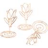 Fyearfly 20 Pezzi Segnaposto, Forma di Tulipano Squisito Segnaposto in Oro Rosa, Clip per Supporto per Promemoria, Supporto per Clip per Foto per Decorazioni da Tavola per Feste di Matrimoni (Oro)