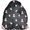 PASO Sacca sportiva per bambini, 36 x 32 cm, motivo: unicorno, nero/colorato, Multicolore.