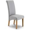 Julian Bowen, Sedia in Tessuto, Modello Rio, Design Arrotolato, in Legno, Colore Grigio, Set di 2