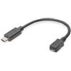 DIGITUS Cavo adattatore USB Type-C™ - Type-C™ - Micro B - 0,15 m - USB C - Micro-USB B - Nero