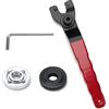 VooGenzek Chiave Regolabile per Smerigliatrice Angolare, con Chiave a Brugola e 2 Flange, 10-52mm Chiave Angolare Universale per Smerigliatrice con Manico in Plastica (Rosso Nero)