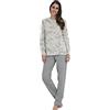 Linclalor Pigiama donna punto milano cotone felpato art. 77648-52, Grigio