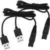 ECSiNG 2 pezzi 5 V rasoio elettrico USB cavo di ricambio compatibile con Skull Pitbull Gold PRO rasoio cavo di ricarica 1 m nero