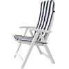 Morbidissimi Cuscino Copri Sedia Sdraio da Giardino 45x120 cm Righe MOD. Relax P519 Blu