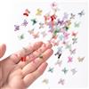 BOXOB 50pz Micro Farfalle in Resina, Assortimento Farfalle Colorate Miniature Accessori per Case delle Bambole Farfalle per Unghie 3D Decorazioni Paesaggistiche per Artigianato Casa delle Fate