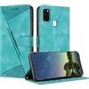 Mo-Beauty Cover per Samsung Galaxy M30S / M21, Cover Portafoglio in Pelle Sintetica Tasca Carte Antiurto Protettiva di Con Slot Premium Flip Libro Custodia per Samsung M30S/M21 (Azzurro)