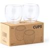 Set di 2 bicchieri vetro borosilicato a doppia parete Capsul personalizzate o neutre