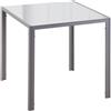 Homcom - Tavolo Moderno Quadrato in Metallo e Vetro da Cucina e Salotto 75x75x75cm