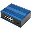 Digitus Switch di rete Digitus PoE Gigabit Ethernet a 8 porte, industriale, non gestito, 1 collegamento SFP [DN-651137]