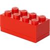 Room Copenhagen Mini Contenitore Lego a 8 Bottoncini, Inserto Portavivande, Porta Snack, Rosso