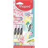 Maped - Evidenziatore a doppia punta, pennarello FLUO DUO PASTEL - x3 - tonalità pastello