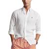 Polo Ralph Lauren camicia uomo in lino botton down Bianco