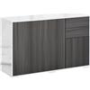 HOMCOM Mobiletto Armadietto Multiuso con 2 Cassetti, Credenza con 2 Armadietti con Apertura a Pressione per Cucina e Ufficio, Grigio|Aosom Italy