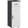 kleankin Mobiletto Bagno in Truciolato con Cassetto e Armadietto a 2 Livelli Regolabili, 30x30x82 cm, Grigio|Aosom
