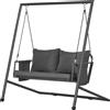 Outsunny Dondolo da Giardino 2 Posti con Cuscini e Tasche, in Acciaio e Textilene, 168x117x181 cm, Grigio Scuro|Aosom