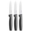 Fiskars Set di coltelli per verdure, 3 pezzi, Functional Form, Acciaio inox/Plastica, Nero, 1057563