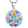EUDORA Harmony Ball Chiama gli angeli Collana di gravidanza Mughetto Iris Bola dolce adorabile dei monili delle donne del pendente dell'annata dei monili, catena 76.2cm + 114cm (Viola fresca -)