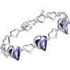 Leafael Festa della Mamma Bracciale Donna Cuore Infinity Love con Pietra dei Desideri e Cristalli Portafortuna Gioiello Anallergico Argento o Oro Rosa con Scatola Regalo Estensore Catena 7+2 Pollici