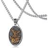 WESTMIAJW Collana con ciondolo a medaglia di San Cristoforo Michele, in oro, regalo per uomini e ragazzi, 60 cm, acciaio inox
