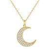 GAVU Collana da Donna con Ciondolo Luna, Collana Argento 925 Donna, Collana Dorata da Donna con Ciondolo con Zirconi