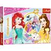 Trefl- Puzzle Glitter 100 Elementi, Ricordi di Bella e Ariel, per Bambini dai 5 Anni, Colore Principessa Disney