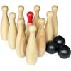 Jac & Mok Set da gioco in legno da bowling - 10 perni e 3 palline in una borsa per il trasporto (23 cm di altezza, naturale)