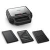 Tefal Ultracompact SW383D10 - Panini combinati, 3 in 1, antiaderente, manico isolato termicamente, in acciaio inox/nero