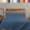 Cassera Casa - Lenzuola Completo Letto, Percalle Puro Cotone 200TC, Matrimoniale, Facile Stiro, 18 Colori Tinta Unita, Made in Italy, Lenzuolo Sopra, Lenzuolo Sotto, Federa Blu Oltremare