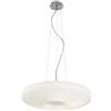 Ideal Lux Lampada Sospensione Glory SP3 D50, Bianco, Montatura Nickel Satinato, Diffusore Vetro Soffiato Acidato, Cavi Regolabili In Altezza, Diametro 50, Altezza Max 95, Lampadario Sala, Lampadario Cucina, 3 Lampadine 60W E27, 230V, metallo