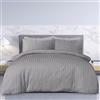 Sleepdown Set di biancheria da letto con copripiumino in raso di cotone 100% puro cent, con federe, di alta qualità, morbido, facile da pulire, lussuoso, grigio, super king size (260 x 220 cm)