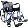 SPES S.R.L. SPES - Sedia a Rotelle Leggera ad Autospinta, Carrozzina per Disabili e Anziani Pieghevole, Braccioli e Poggiapiedi Fissi - Seduta 45 cm - Colore Blu