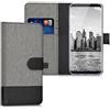 kwmobile Custodia Compatibile con Samsung Galaxy S8 Cover Portafoglio - Case Chiusura Magnetica Portacarte Tessuto Similpelle grigio/nero