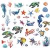 CRASPIRE 8 Foglio 8 Stili Sotto Il Mare Adesivi Murali Tartarughe Finestra Si Aggrappa Medusa Oceano Pesce Decorazioni Murali Decalcomanie Rimovibili per Camera Da Letto Soggiorno Bagno