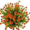 Ruiuzioong Fiori Finti Artificiali, Confezione da 4 Pezzi, Resistenti ai Raggi UV, per Interni ed Esterni (Orange)
