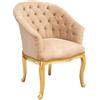 Biscottini Poltrona barocca L68,5XPR67,5XH82,5 cm - Sedie luigi XVI oro - Stile francese - Poltroncina camera da letto - Poltrona camera