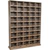 Biscottini Libreria vintage L150,5xPR34,5xH205 cm - Credenza soggiorno 45 scomparti - Libreria in legno massello - Scaffali in legno grezzo - Mobili vintage